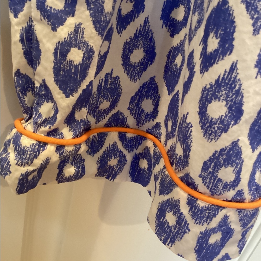 Marigot Collection, Women’s L cotton pjs, NWT, Royal Blue and Orange - Picture 4 of 6